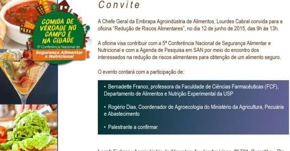 Evento sobre Segurança Alimentar e Nutricional é promovido pela Embrapa
