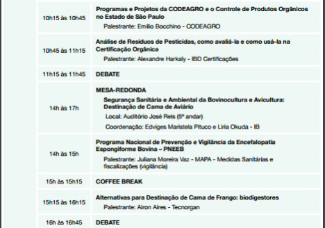 Orgânicos na reunião anual do Instituto Biológico de SP