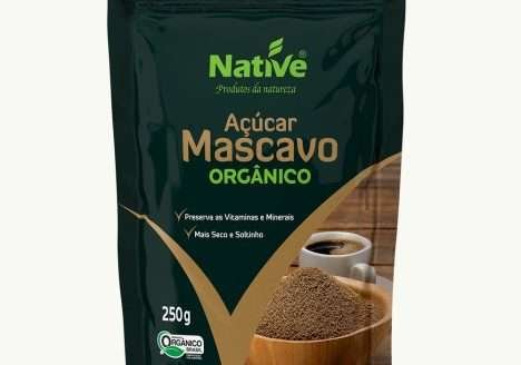 Açúcar mascavo orgânico em stand-up pouch