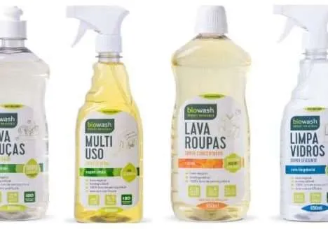 BioWash, linha de produtos de limpeza 100% naturais, lança novas embalagens