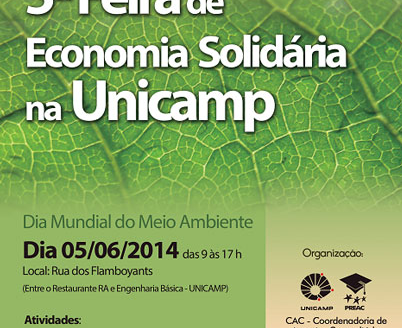 Unicamp promove Feira de Economia Solidária no dia mundial do Meio Ambiente