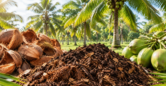 Embrapa desenvolve acelerador biológico que transforma resíduos de coco em adubo orgânico de forma mais rápida