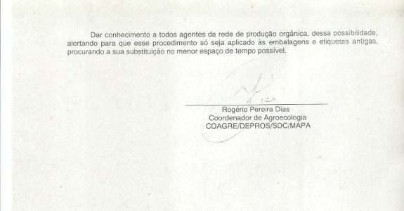 Utilização das embalagens de orgânicos,adquiridas  antes de janeiro/2011