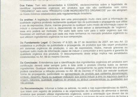 Identificação de ingredientes orgânicos Identificação de ingredientes orgânicos